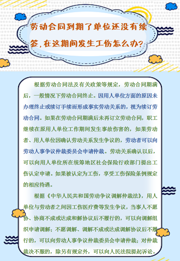 【人社日課】勞動合同到期了單位還沒有續(xù)簽，在這期間發(fā)生工傷怎么辦？.png